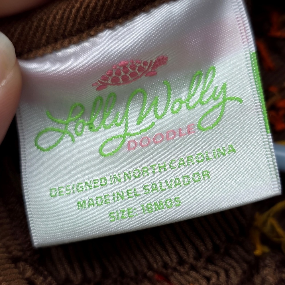 Lolly Wolly Doodle Girls Dress Size 18M Fall Autumn Leaves Corduroy Cottagecore - Picture 8 of 12